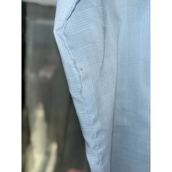 Vintage Sears Perma Prest Men's Size 17 XL Blue Short Sleeved Button Up Shirt - Picture 5 of 12